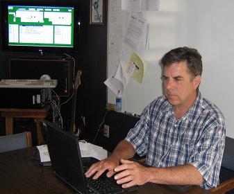 mike checking email